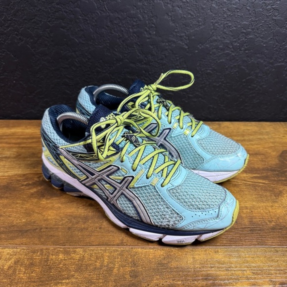 Asics GT-1000 3 T4K8Q Blue Lime Synthetic Mesh Running‎ Shoes Womens 9.5